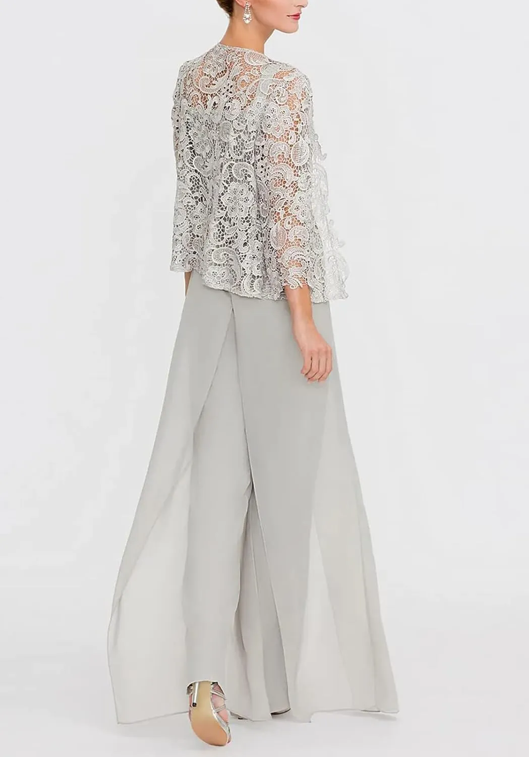 Mother of The Bride Dresses Lace Appliques - Chiffon Formal Evening Dresses with Jacket