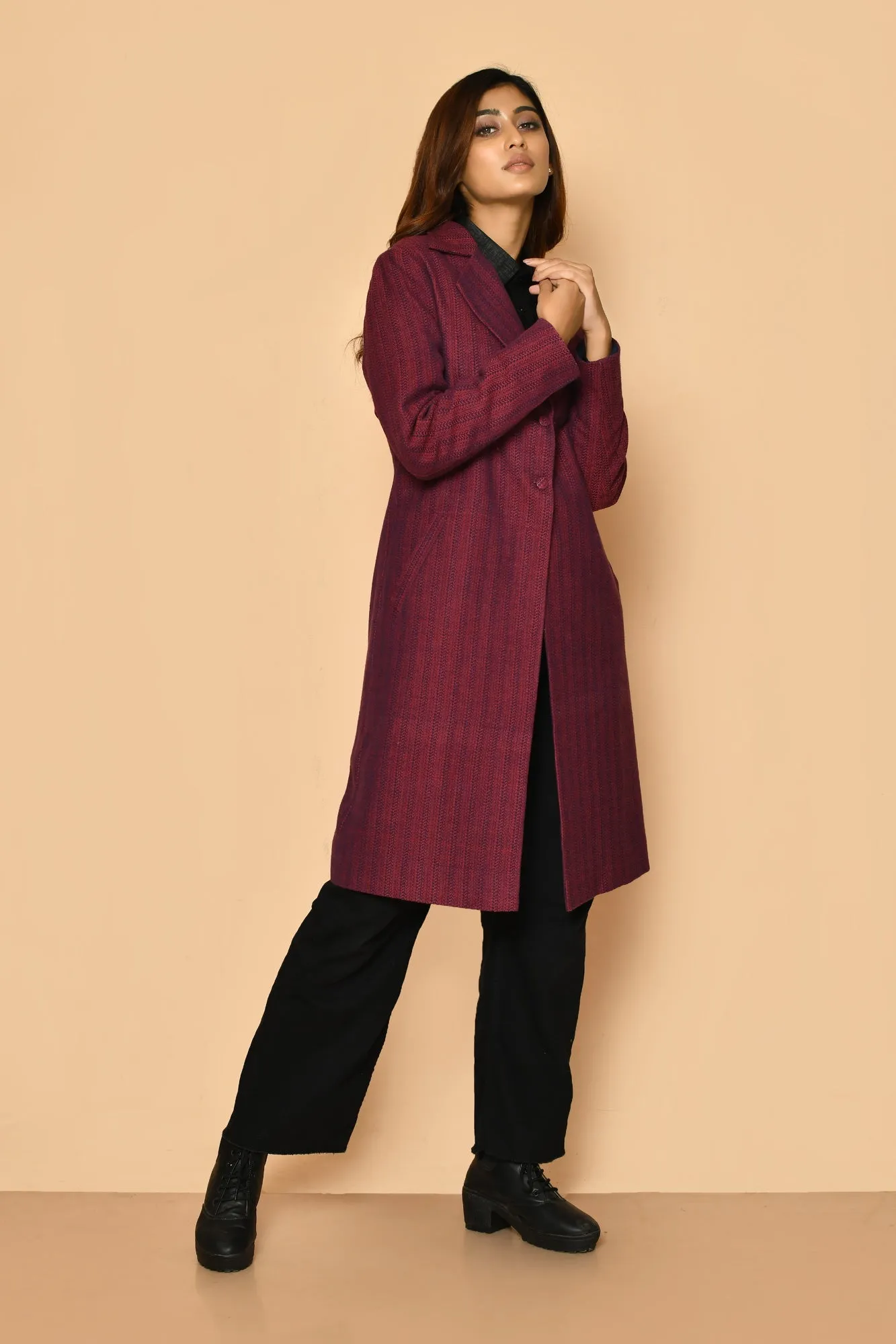 Mrinal Handloom Cotton Trench Waist Blazer