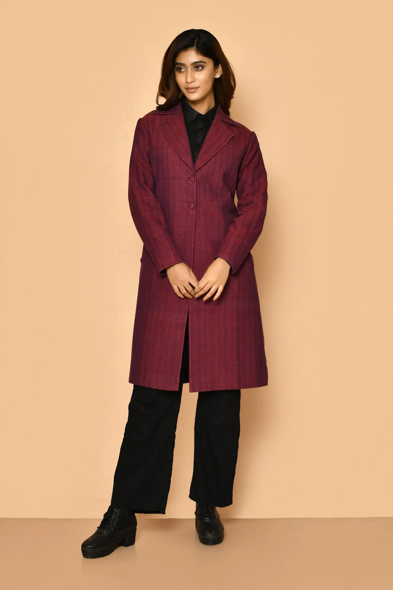 Mrinal Handloom Cotton Trench Waist Blazer