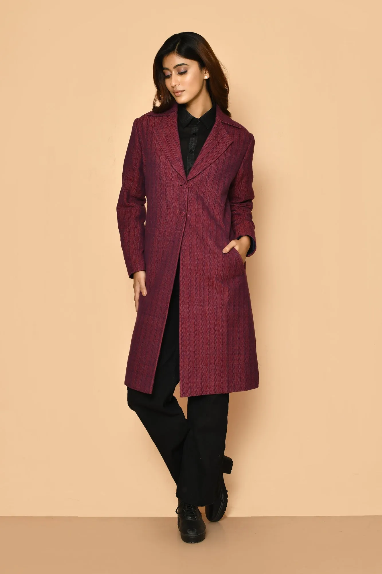 Mrinal Handloom Cotton Trench Waist Blazer