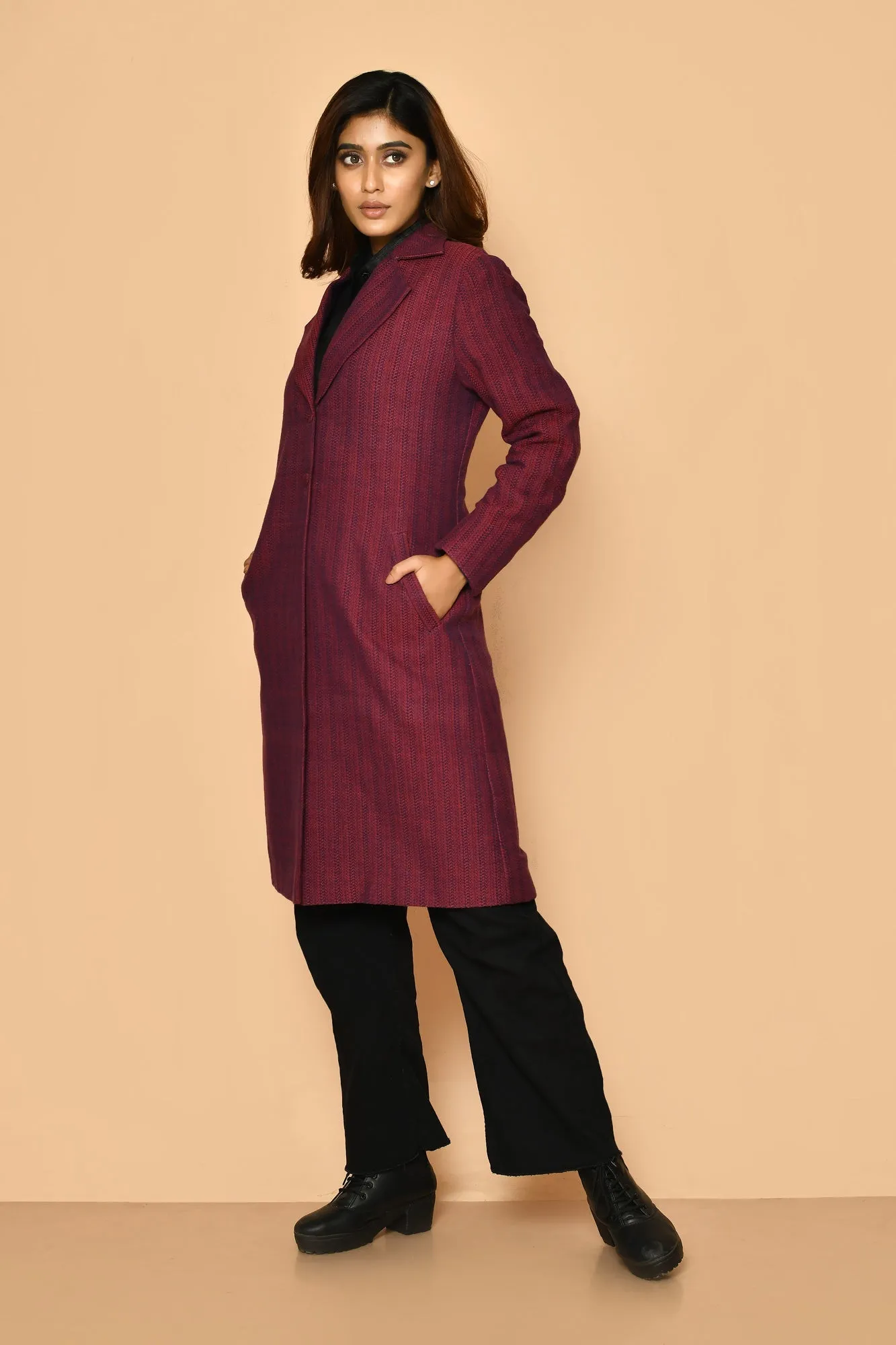 Mrinal Handloom Cotton Trench Waist Blazer