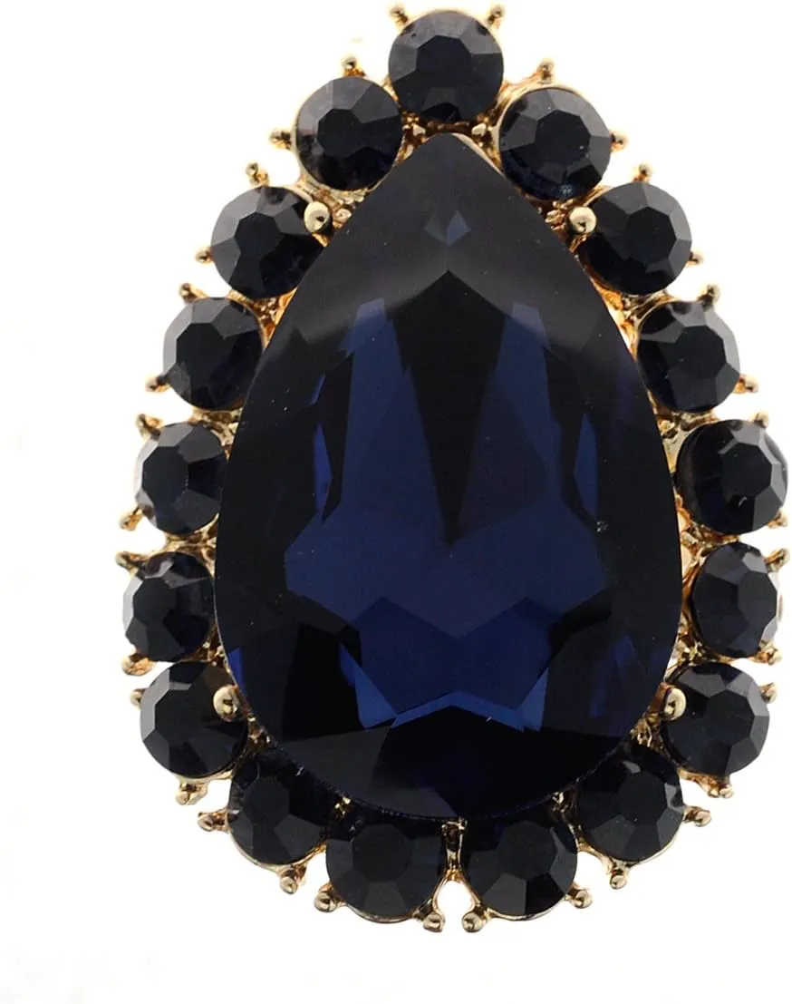 NYFASHION101 Women's Teardrop Stone Studs Fashion Stretch Ring