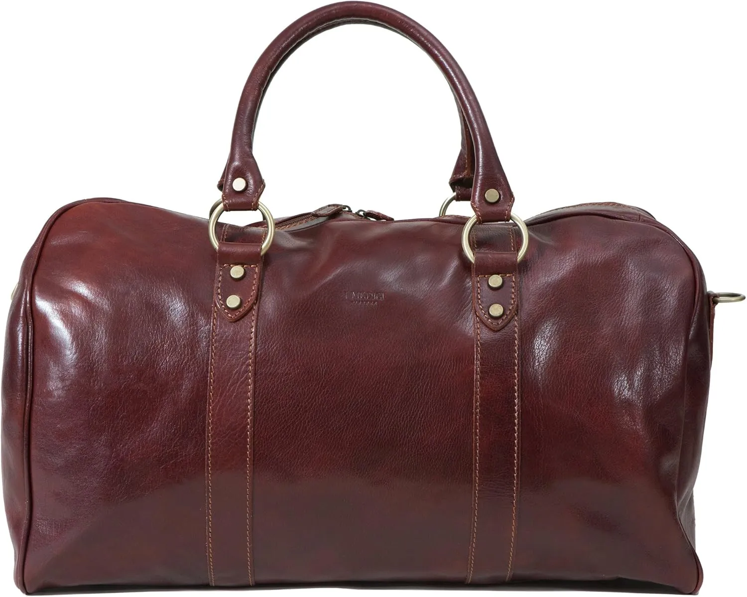 of Florence Italian Leather Carry-on 21" Duffel Luggage Dark Brown