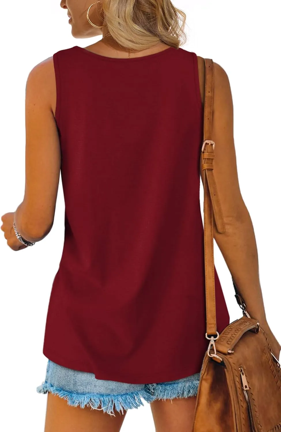 OFEEFAN Womens Tank Tops Sleeveless Scoop Neck Loose Fit Summer Clothes