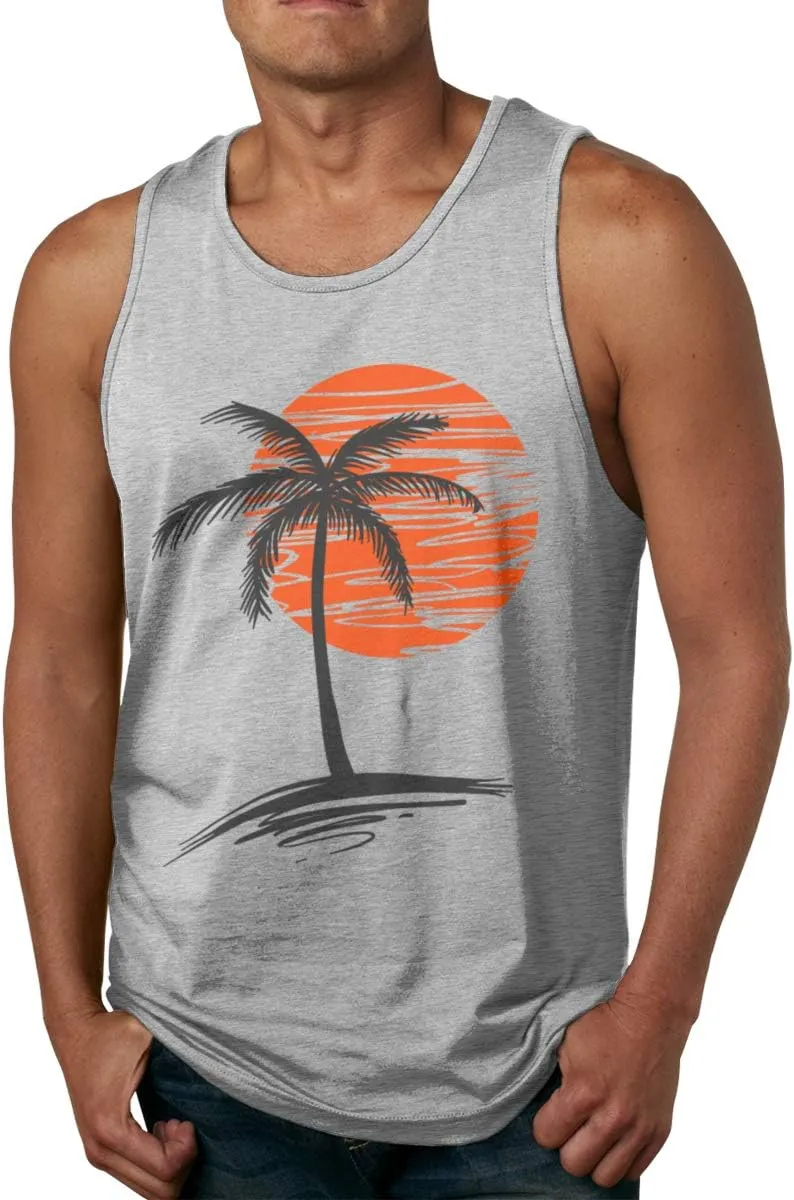 Palm Tree Men's Fitness Tanks Tops T Shirt