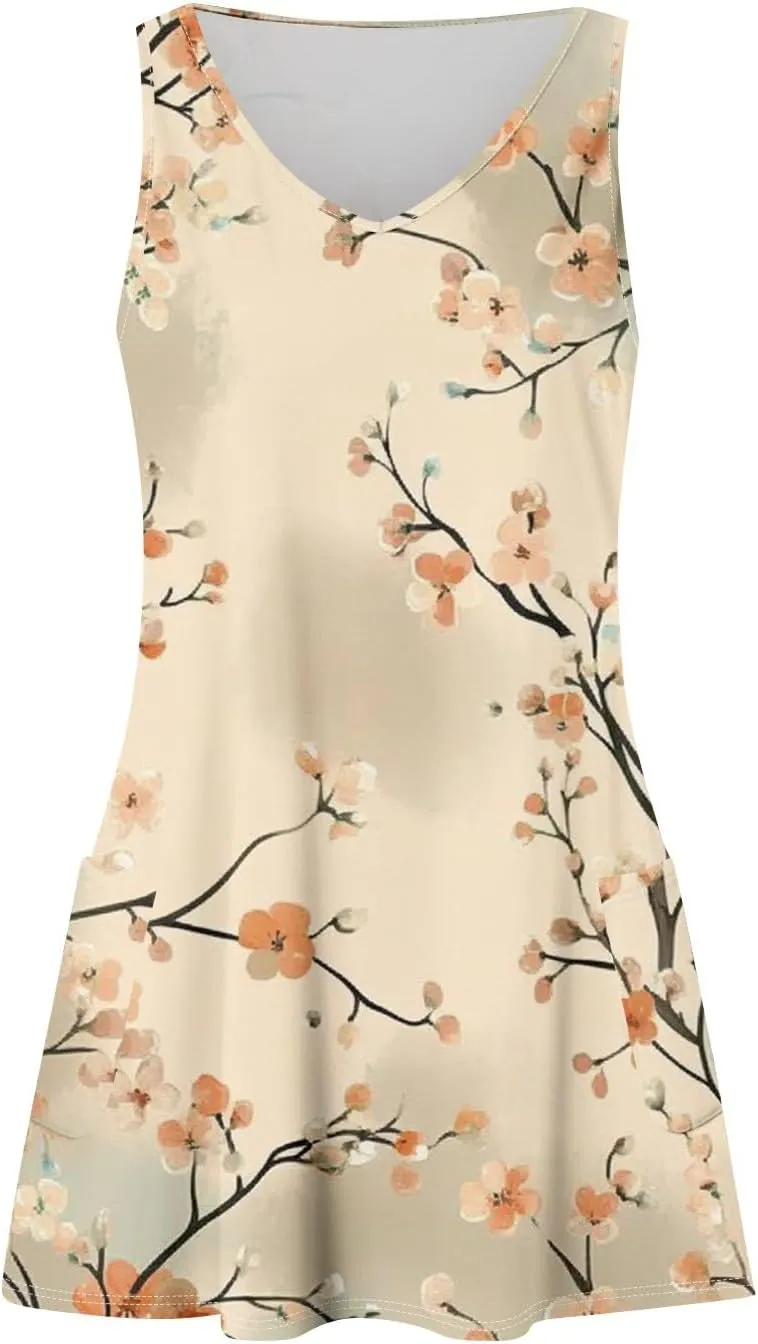 Party Tanks Tunic Sundress for Women Fashion Summers Print Cozy Dress Lady Baggys