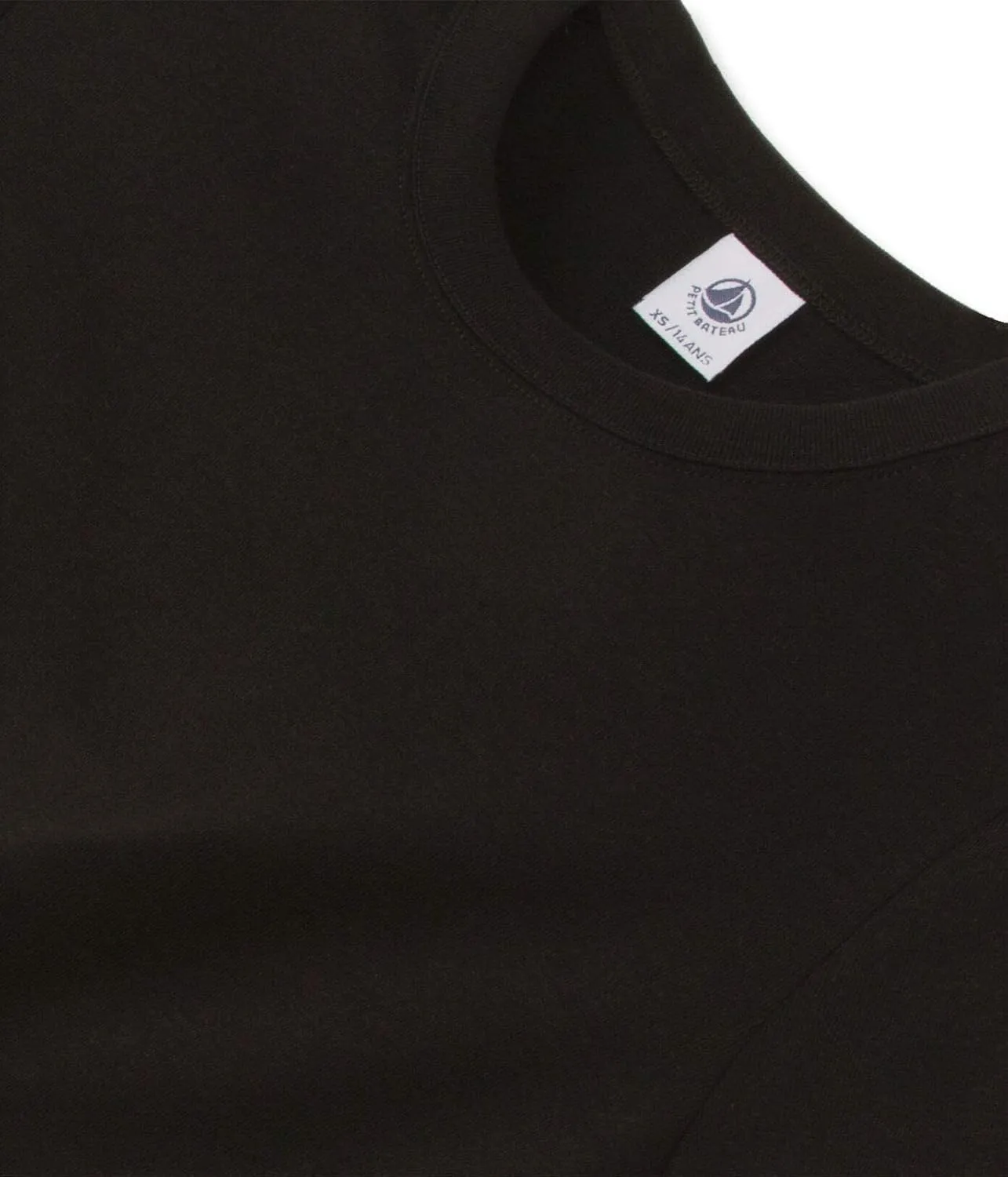 Petit Bateau Women's 100% Black Cotton Crew Neck T-shirt (14(S), 16(M) 18(L))