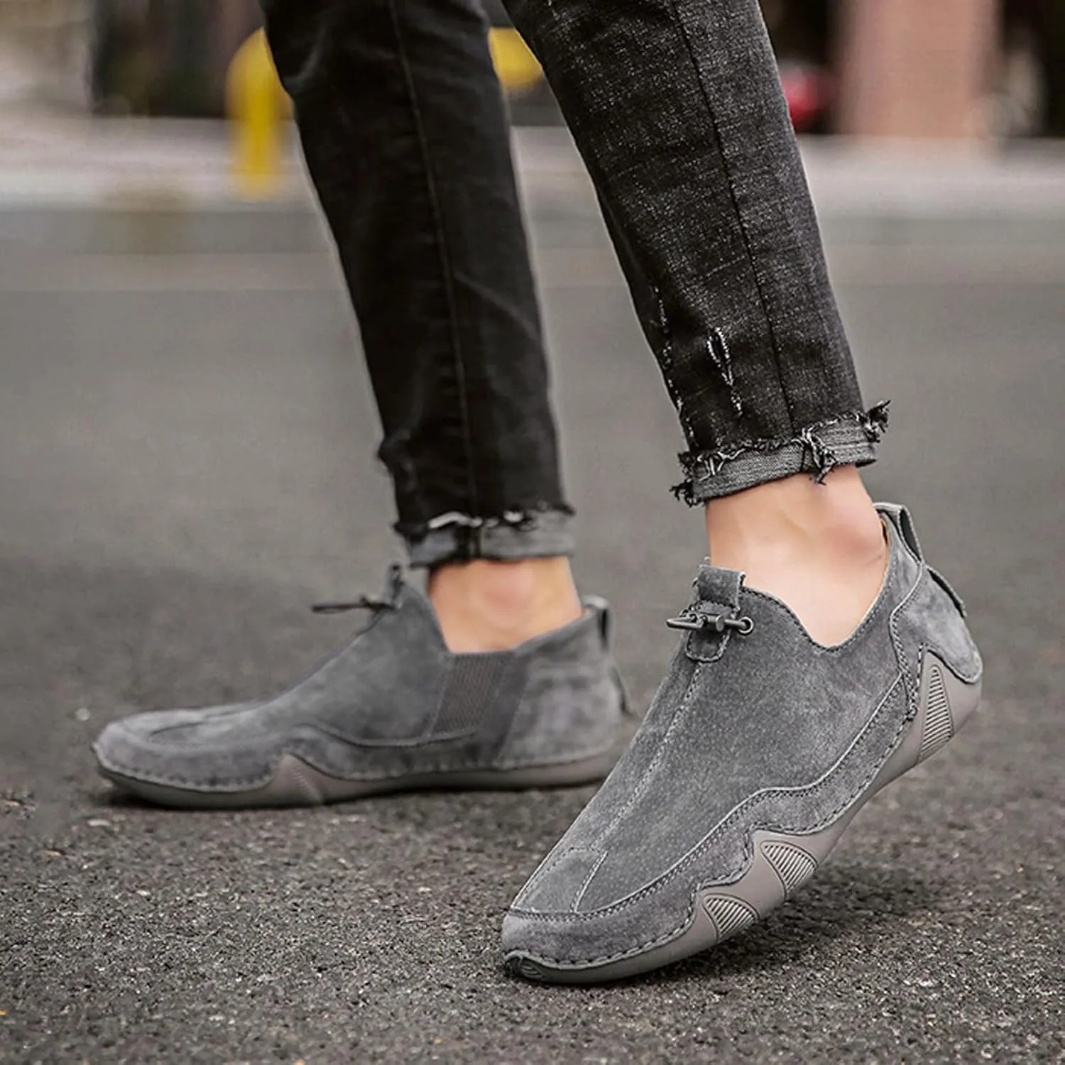 Platform Boots for Women Ankle Comfortable Booties for Women Mens Casual Boots Leather Womens Work Boot Flat Heel Closed Toe Pointed Toe Mid Heel Slip On