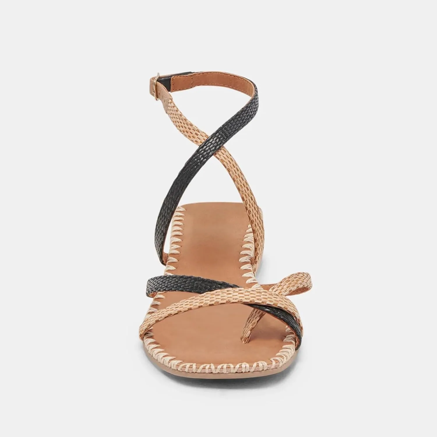 Raffia Heeled Sandals for Women Square Open Toe Chunky Heels Strappy Sandals Dressy Casual Straw Woven Beach Flip Flops Sandals