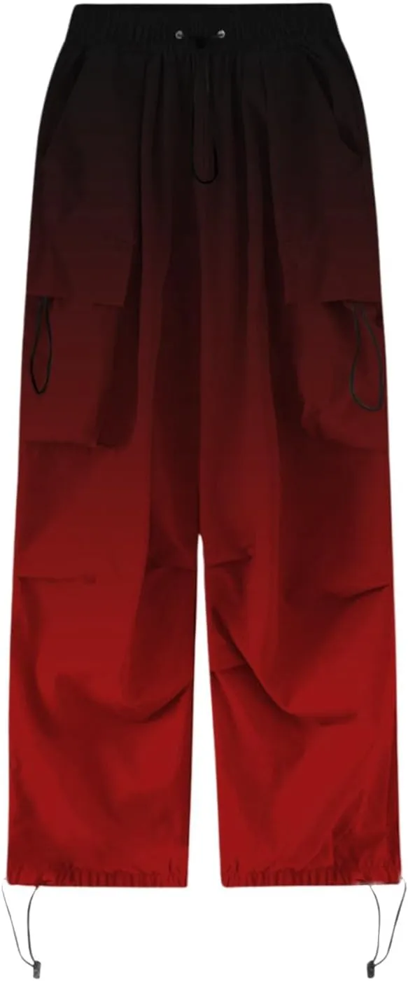 Rain Pants Women's Baggy Cargo Pants Y2k Relaxed Clothing Fit Low Waist Simple Hip Hop Cargo Pants with Multi-Pocket