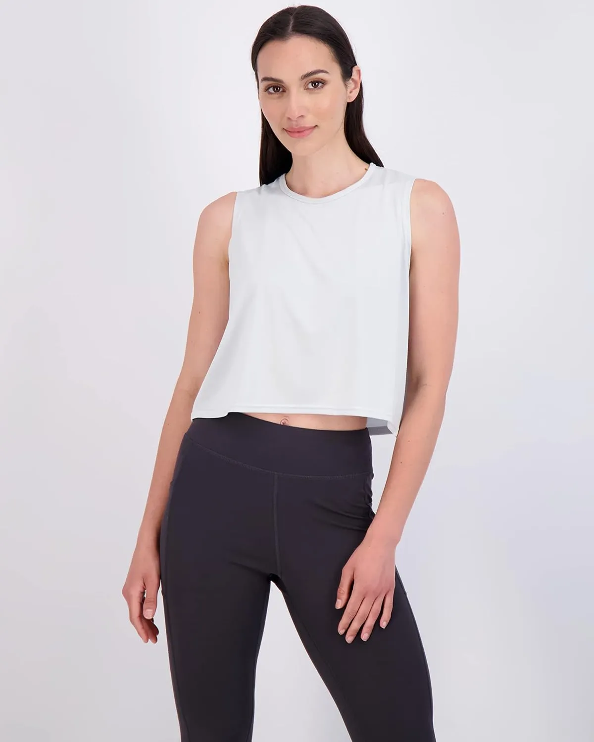 Real Essentials 5 Pack: Women's Dry Fit Crop Summer Tank Top - Gym Yoga Workout Sports Tee (Available in Plus Size)