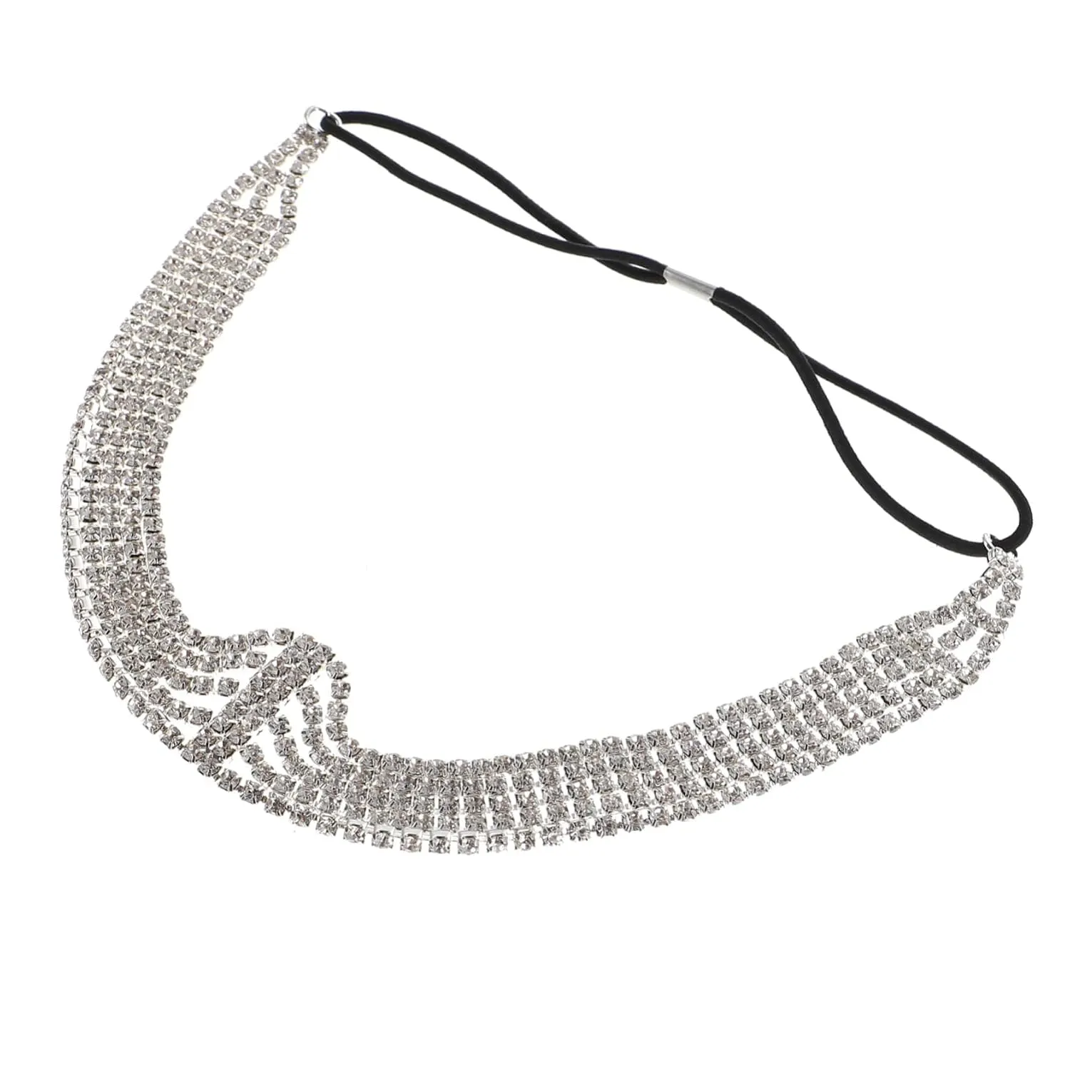 Rhinestone Bridal Hair Chain for Women Elegant Wedding Headband Accessory Chic Forehead Headdress for Ceremonies Parties Photography Eye-catching Hair Jewelry