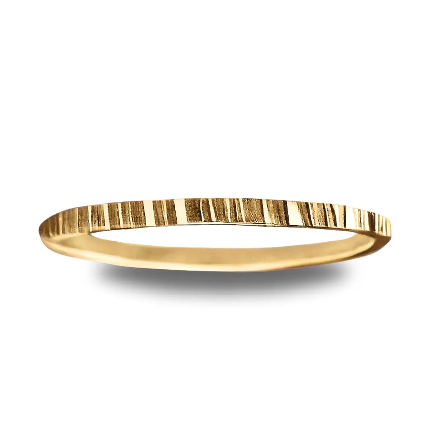 Rugged Stacking Rings | Silver, Gold, or Rose Gold | Lined Hammered Stackable Ring Bands (6.5, 14K Gold Fill)