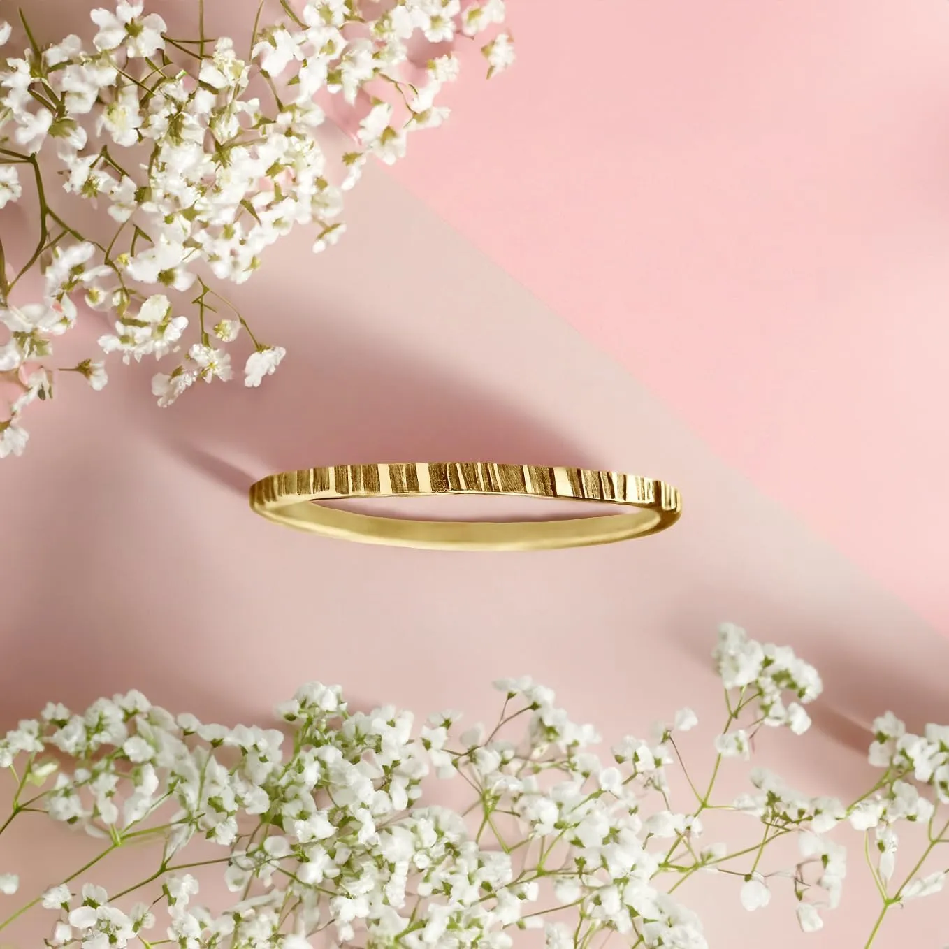 Rugged Stacking Rings | Silver, Gold, or Rose Gold | Lined Hammered Stackable Ring Bands (6.5, 14K Gold Fill)