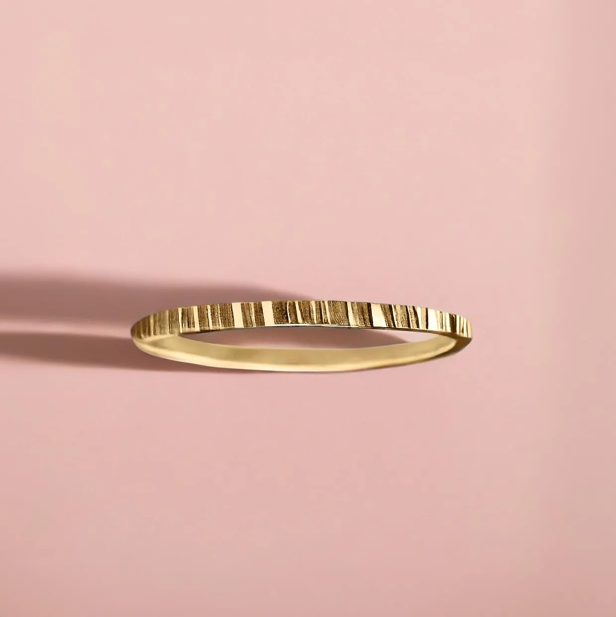 Rugged Stacking Rings | Silver, Gold, or Rose Gold | Lined Hammered Stackable Ring Bands (6.5, 14K Gold Fill)