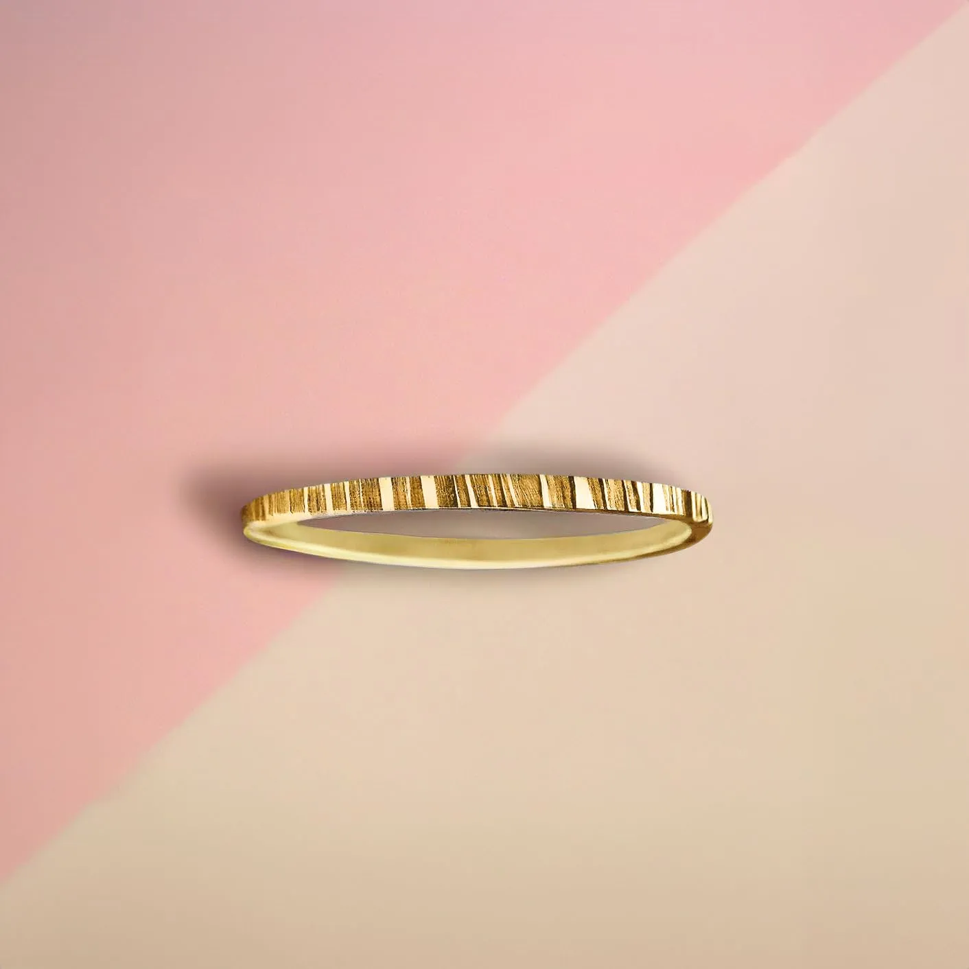 Rugged Stacking Rings | Silver, Gold, or Rose Gold | Lined Hammered Stackable Ring Bands (6.5, 14K Gold Fill)