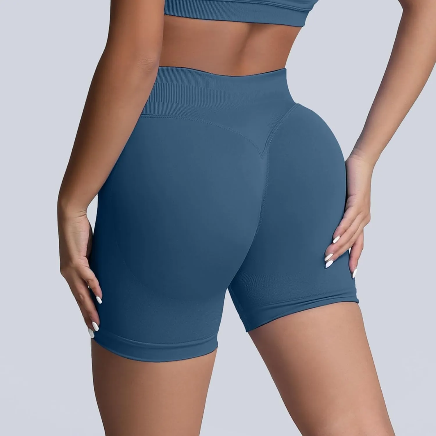 Running Shorts for Women Seamless Scrunch Butt Lifting Yoga Workout Shorts High-Waisted Tummy Control Gym Shorts