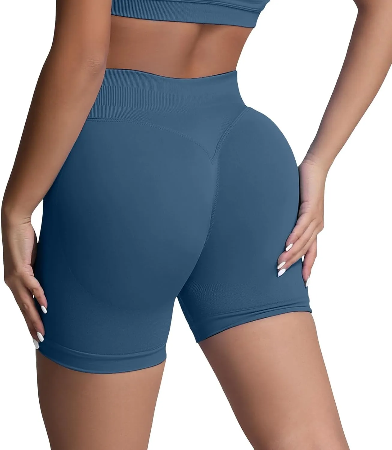 Running Shorts for Women Seamless Scrunch Butt Lifting Yoga Workout Shorts High-Waisted Tummy Control Gym Shorts