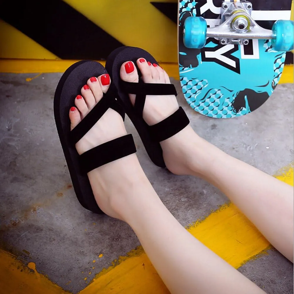 Sandals With Arch Support Slip On Womens Summer Flip Flops Casual Slippers Flat Sandals Beach Open Toe Shoes