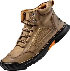 Sawbehind Men's Waterproof Handmade Leather Boots  Comfortable, Arch Support & Spacious Toe Box for Outdoor Adventures