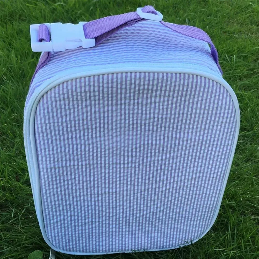 seersucker backpack, seersucker lunch box, personalized seersucker backpack, boy birthday gift, diaper bag, Pink, backpack