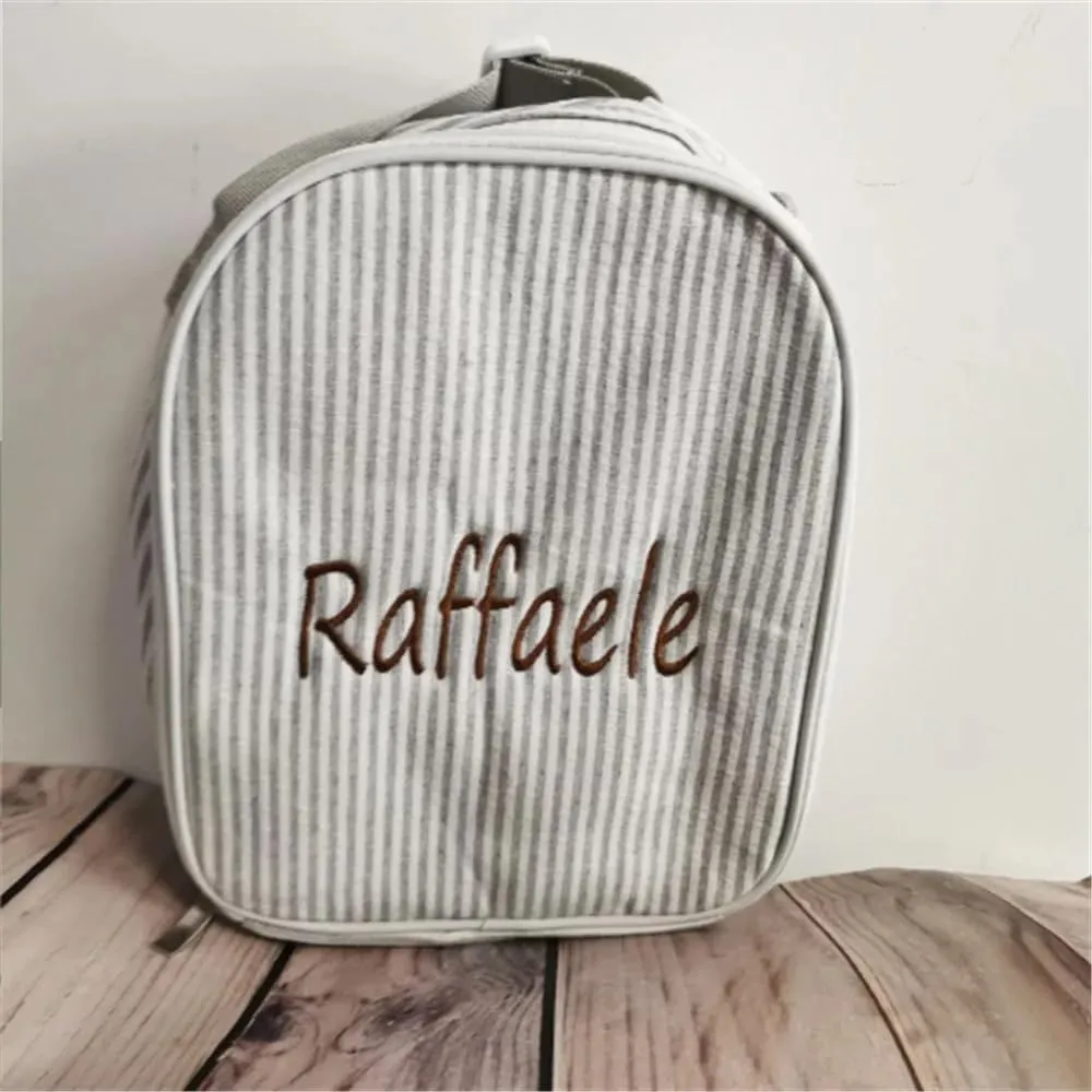 seersucker backpack, seersucker lunch box, personalized seersucker backpack, boy birthday gift, diaper bag, Pink, backpack