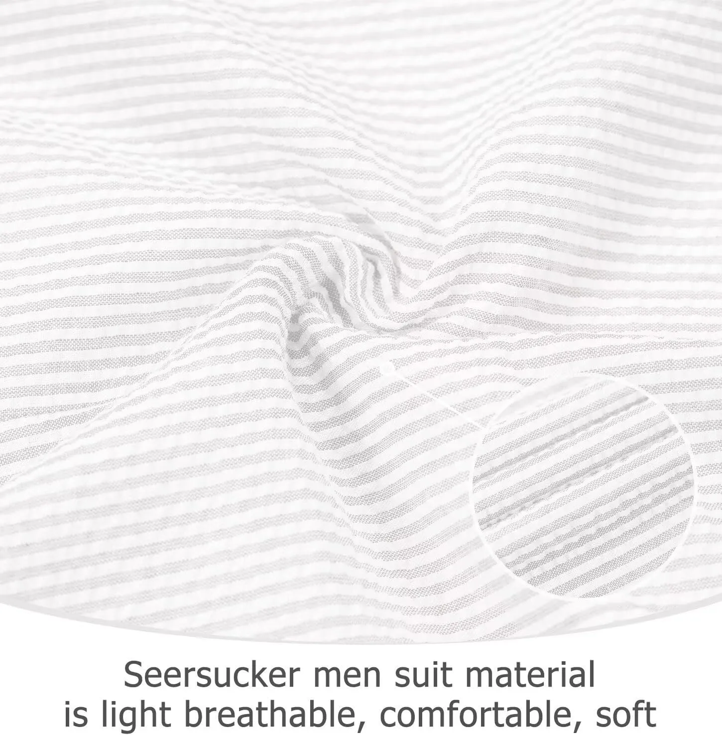 Seersucker Slim Suits for Men Formal Casul Summer Beach Wedding Grooms 2 Piece Blazer Pants Party Striped Suit Sets