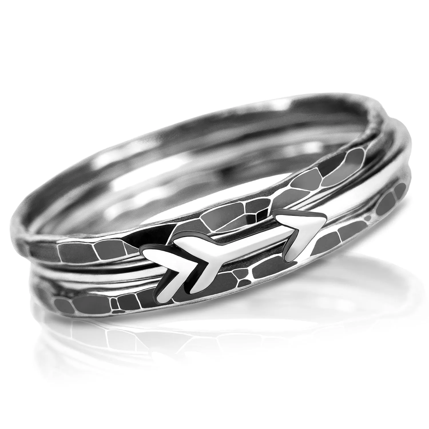 Set of 3 Thin Arrow Stacking Rings in 925 Sterling Silver for Women and Girls | Comfort Fit | USA Sizes 4-12 (4.5)