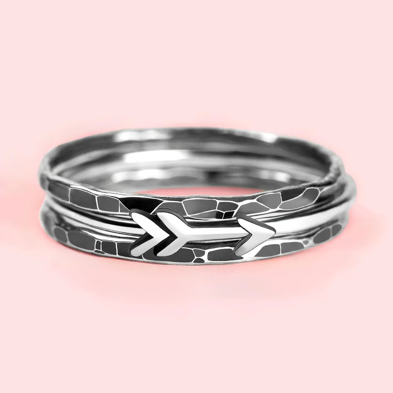 Set of 3 Thin Arrow Stacking Rings in 925 Sterling Silver for Women and Girls | Comfort Fit | USA Sizes 4-12 (4.5)