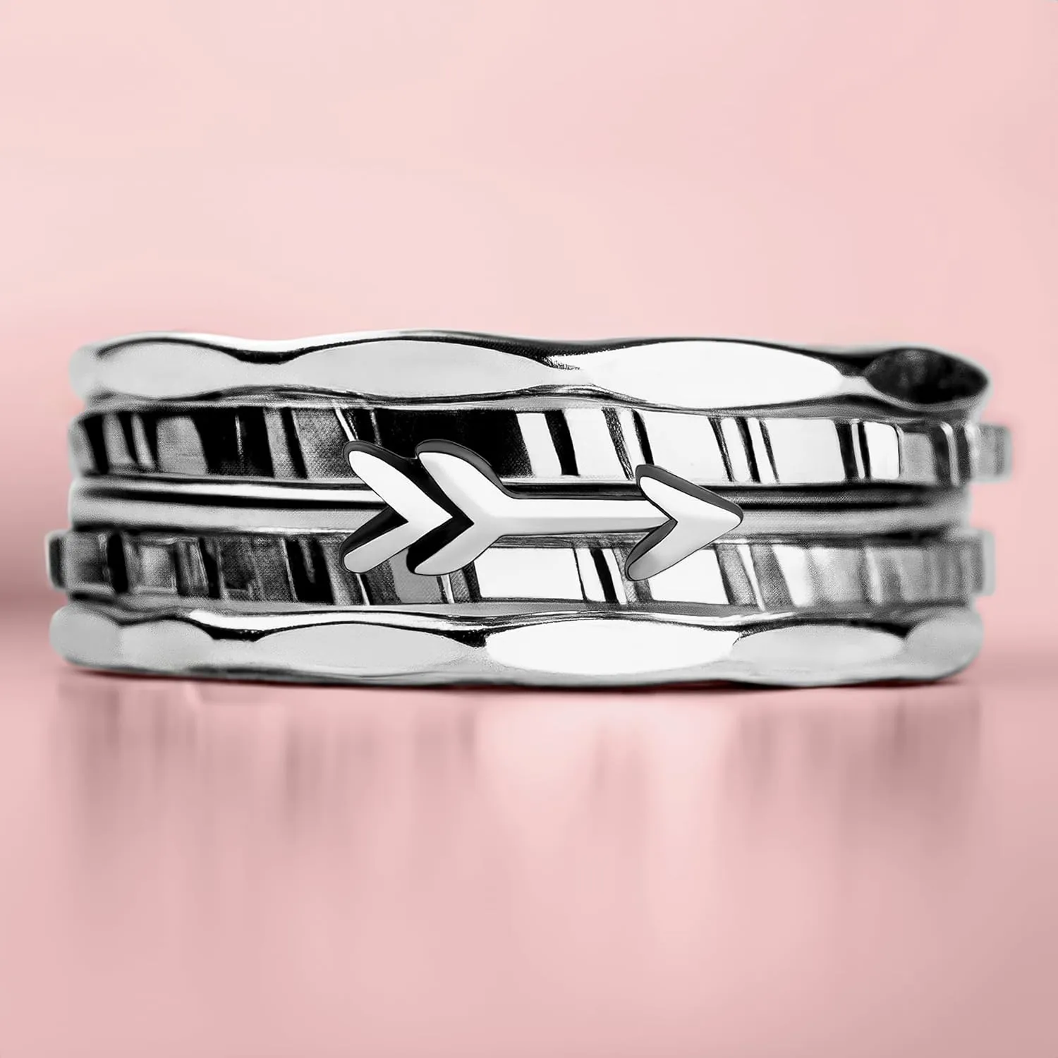 Set of 5 Thin Arrow Stacking Rings in 925 Sterling Silver for Women and Girls | Comfort Fit | USA Sizes 4-12 (7.5)