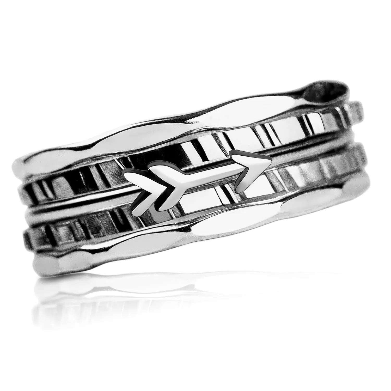 Set of 5 Thin Arrow Stacking Rings in 925 Sterling Silver for Women and Girls | Comfort Fit | USA Sizes 4-12 (7.5)