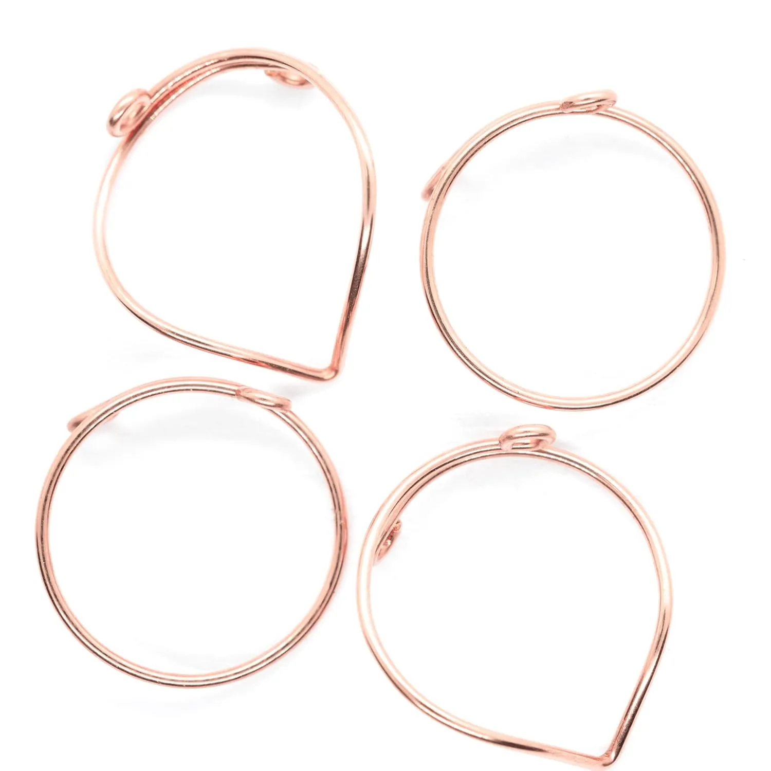 Set of Midi Knuckle Rings Stackable Cuff Adjustable Bands Above Stacking Sterling Silver Gold Rose (Silver)