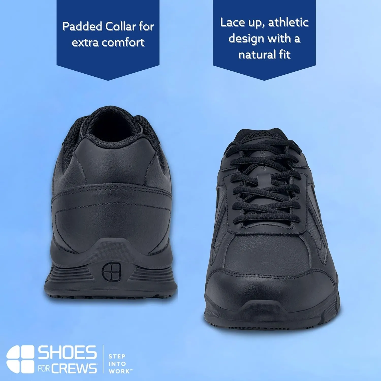 Shoes for Crews Galley II, Men's Slip Resistant Work Shoes, Water Resistant, Food Service Work Shoes, Black or White