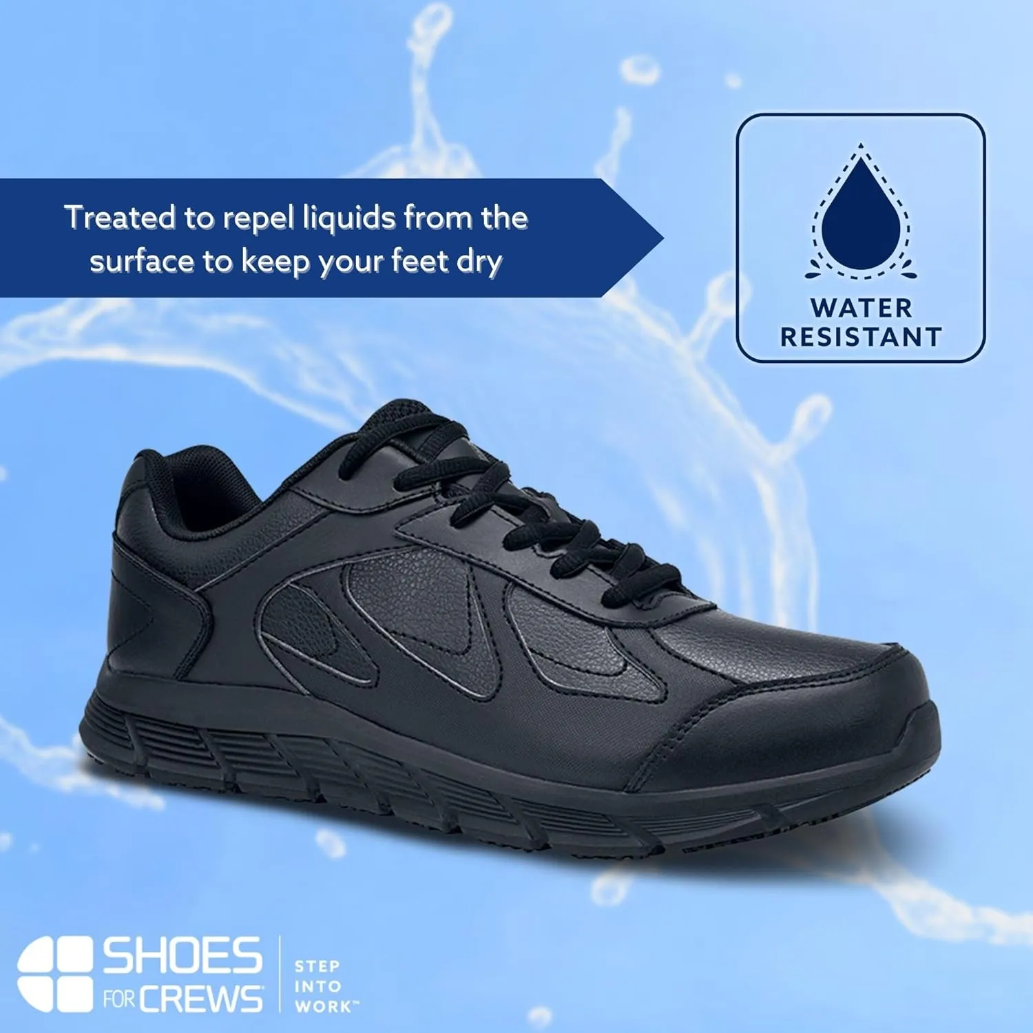 Shoes for Crews Galley II, Men's Slip Resistant Work Shoes, Water Resistant, Food Service Work Shoes, Black or White