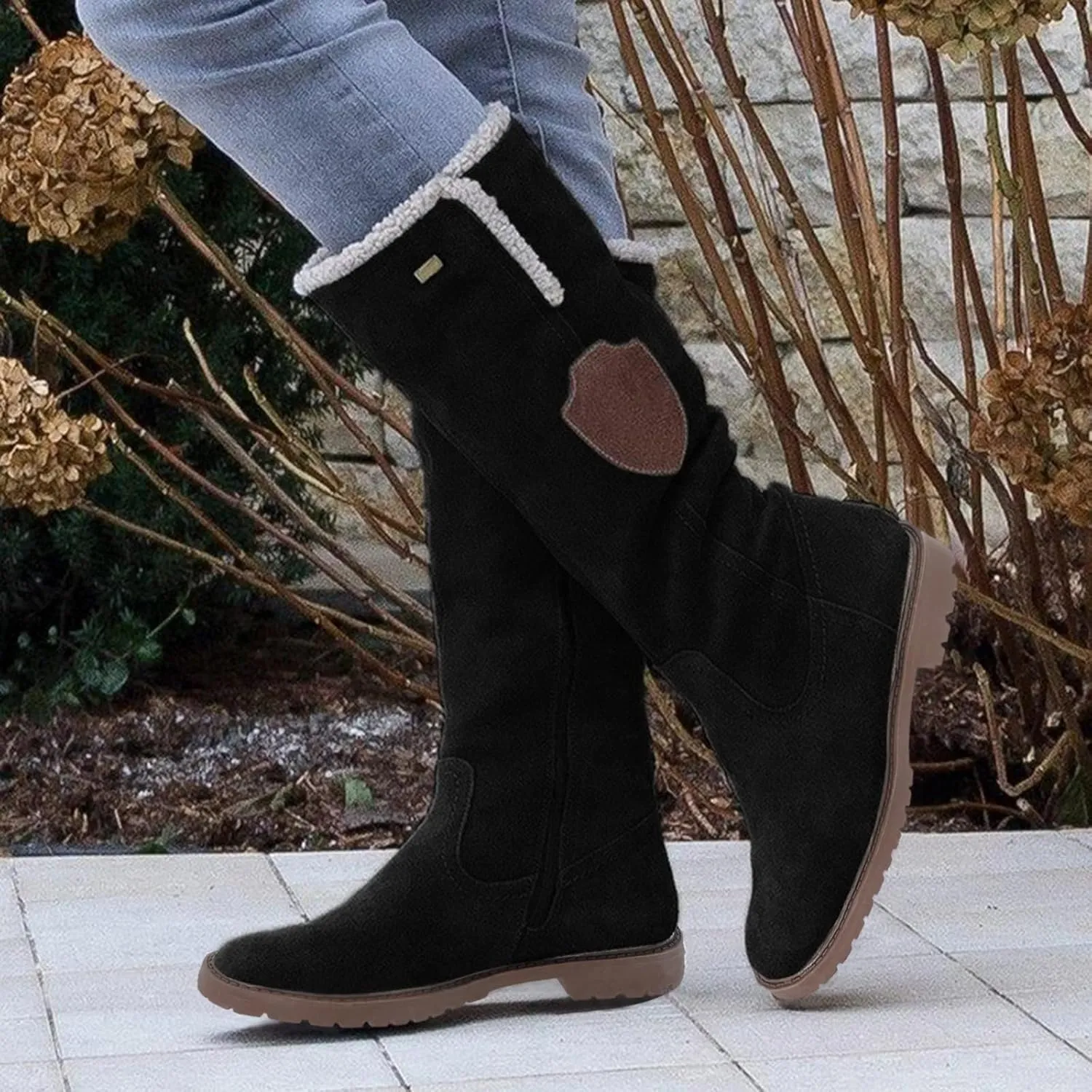 Short Winter Boots for Women Low Heel Size 9 Wide Calf Snow Boots for Woman Furry Winter Boots Boots for Winter Fashion for Women Slip on Botas De Invierno Para Mujer Con Peluche