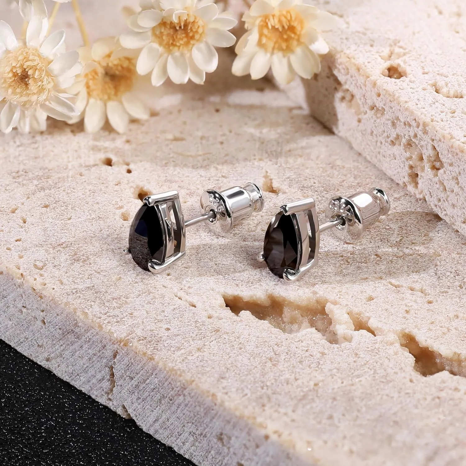 Silver/Black Moissanite Stud Earrings for Mens/Women 1-4CT Hypoallergenic Earrings 925 Sterling Silver Lab Created Diamond Round/Cushion Halo Stud Earrings