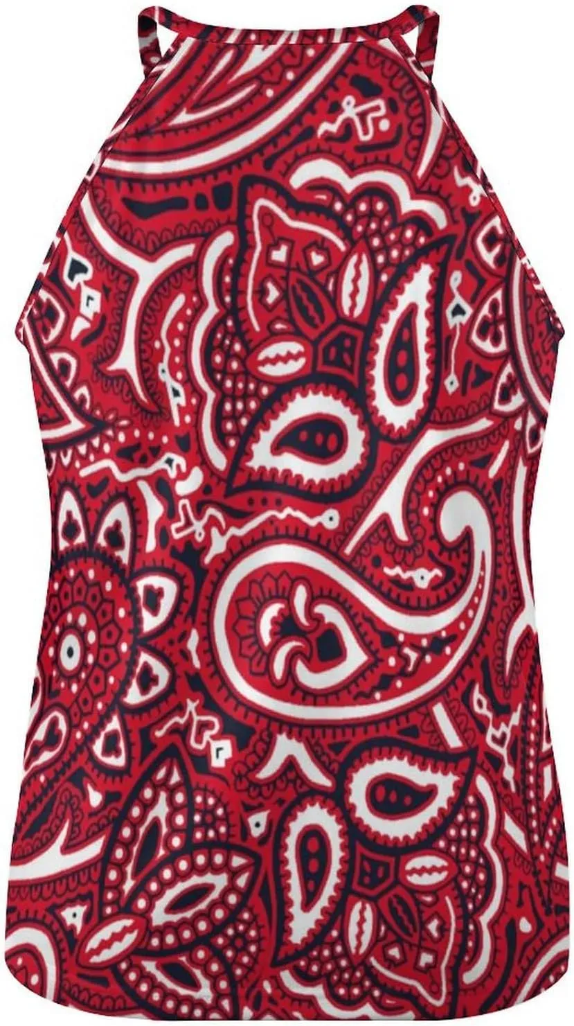 Sleeveless High Neck Tank Tops for Women, Summer Halter Camis with Soft Flowy Blouses