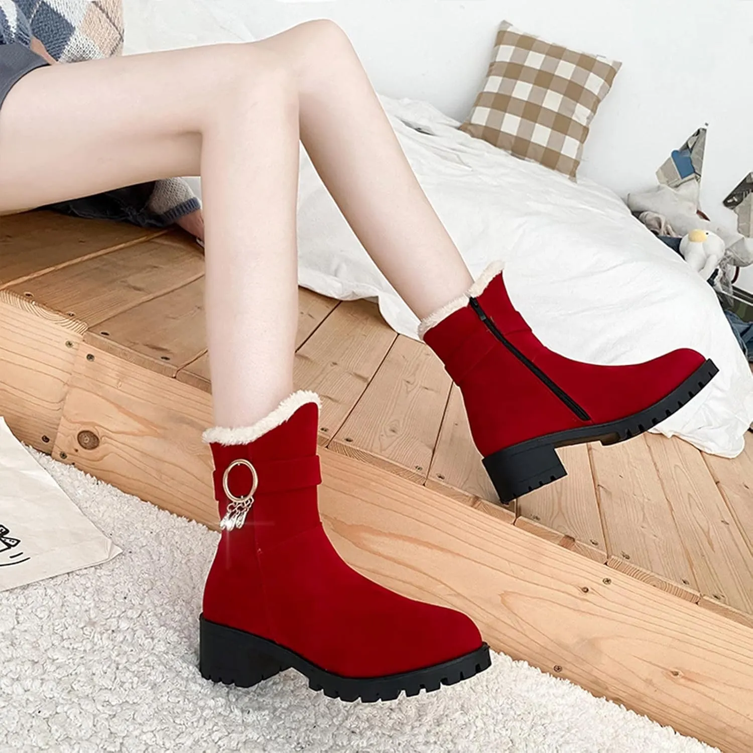 Slip on Waterproof Snow Boot Women Non Slip Snow Boots for Women Wide Women's Boots Winter Size 15 Zapatos Para La Nieve De Mujer Antideslizantes Botas De Invierno Para Mujer Negras
