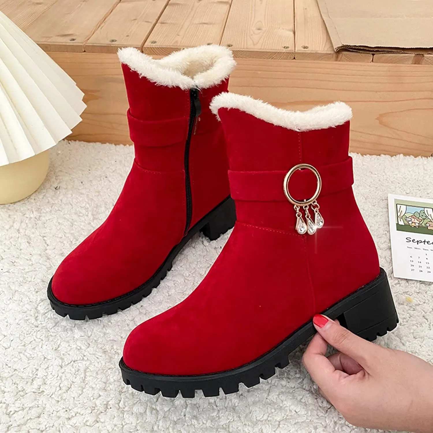 Slip on Waterproof Snow Boot Women Non Slip Snow Boots for Women Wide Women's Boots Winter Size 15 Zapatos Para La Nieve De Mujer Antideslizantes Botas De Invierno Para Mujer Negras