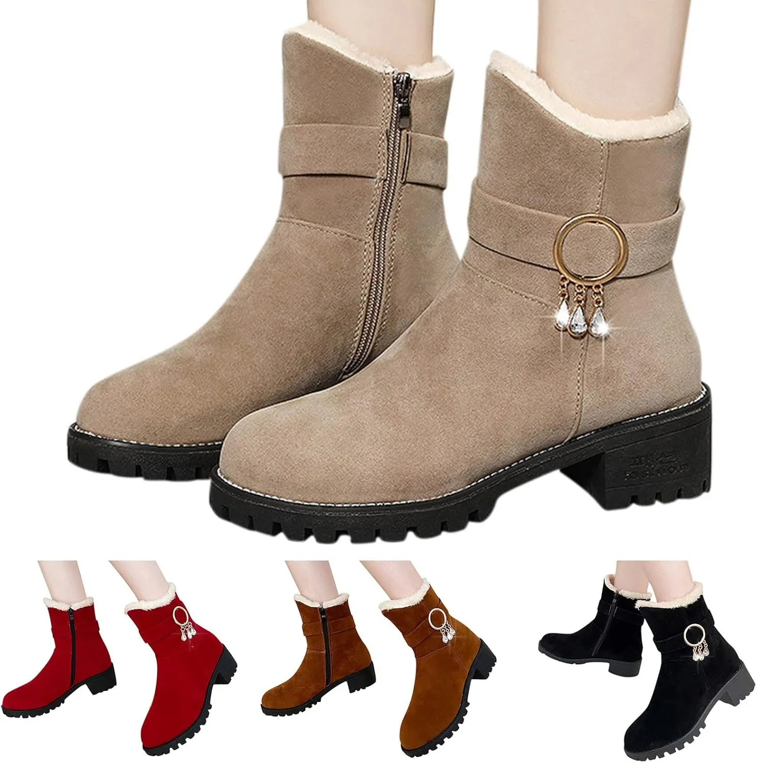 Slip on Waterproof Snow Boot Women Non Slip Snow Boots for Women Wide Women's Boots Winter Size 15 Zapatos Para La Nieve De Mujer Antideslizantes Botas De Invierno Para Mujer Negras