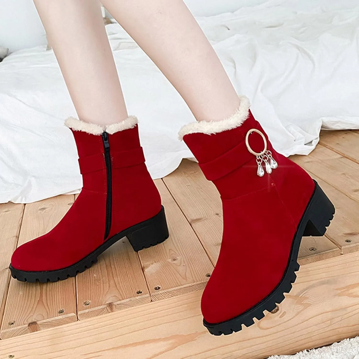 Slip on Waterproof Snow Boot Women Non Slip Snow Boots for Women Wide Women's Boots Winter Size 15 Zapatos Para La Nieve De Mujer Antideslizantes Botas De Invierno Para Mujer Negras