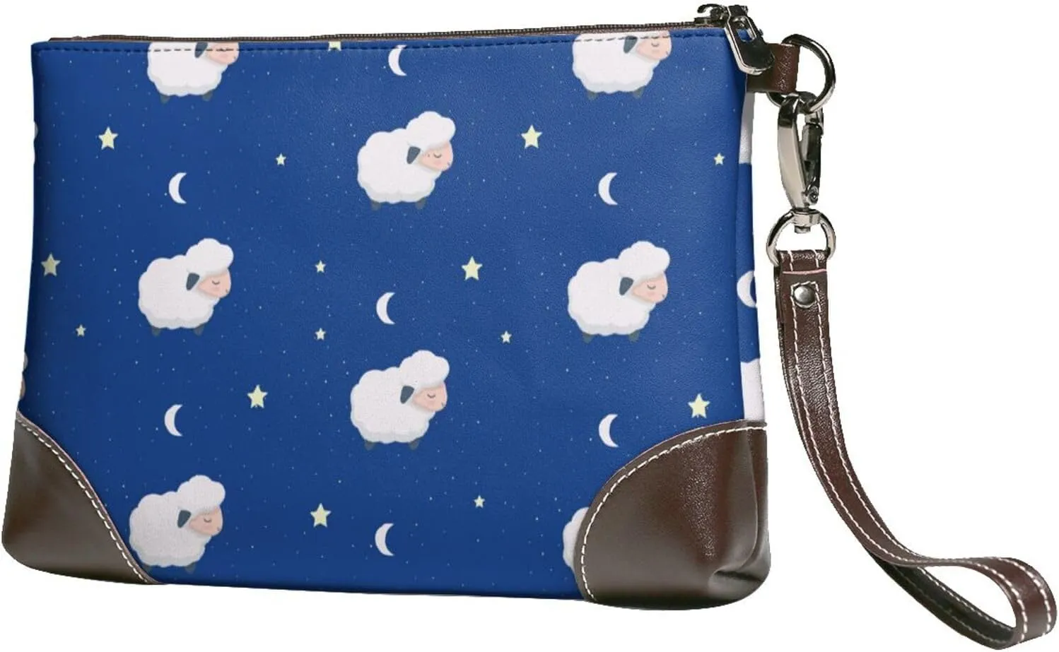 Small Clutch Purses for Women - Moon Lamb Leather Wristlet Wallets for Women with Wrist Strap