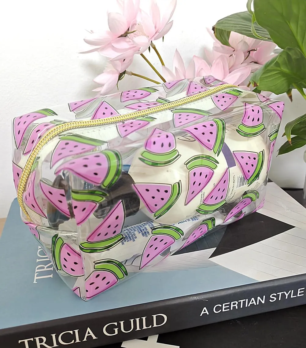 Small Cosmetic Bag Clear Makeup Bag Travel Make Up Organizer Case Women Printed Waterproof Toiletry Bag Square Pouch for Transparen Purse for Cute Pouch