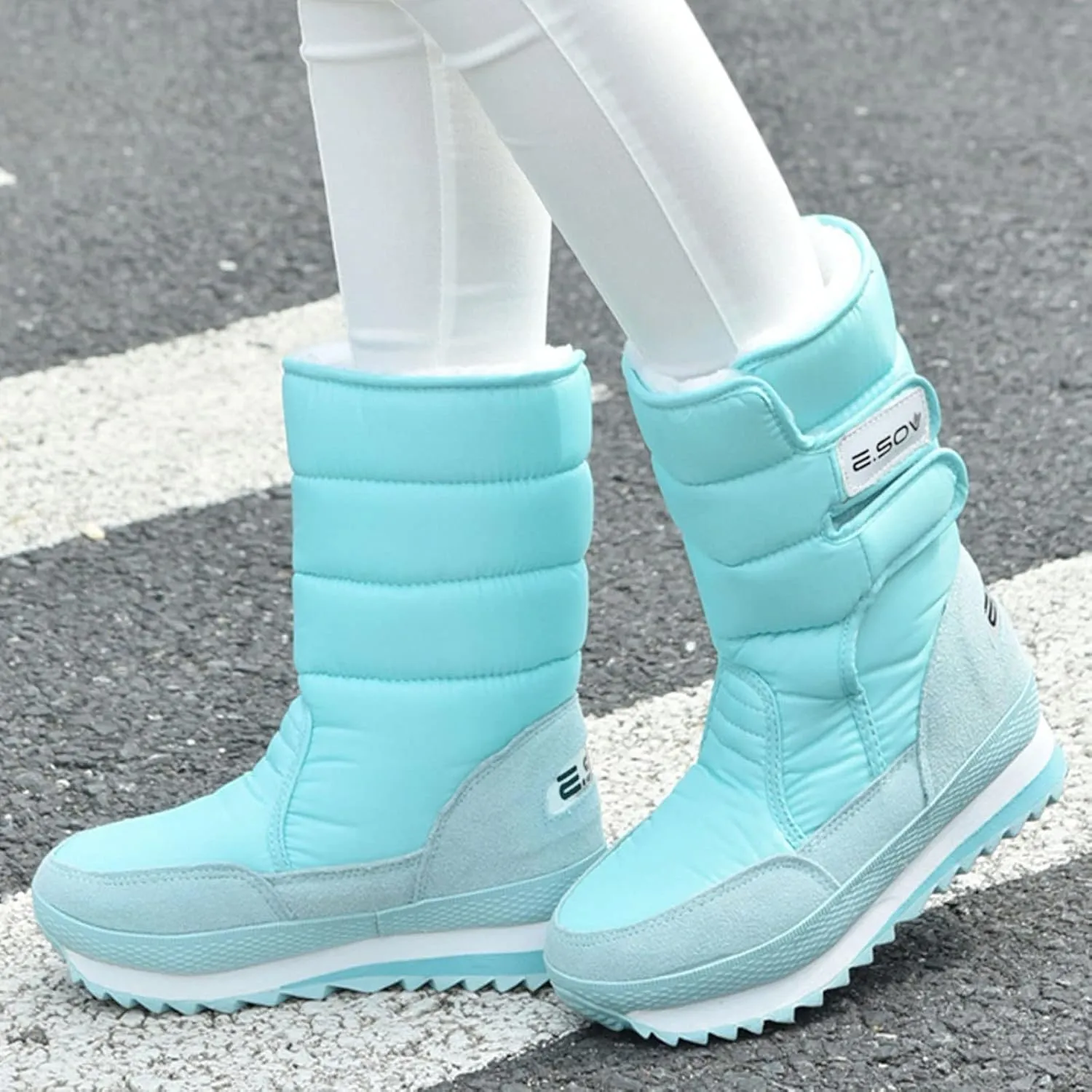 Snow Boots for Women Cute Calf High Winter Snow Boots Womens Ankle Boots Warm Fuzzy Winter Boots for Women Womens Rubber Ankle Boots Waterproof Women's Tall Winter Boots