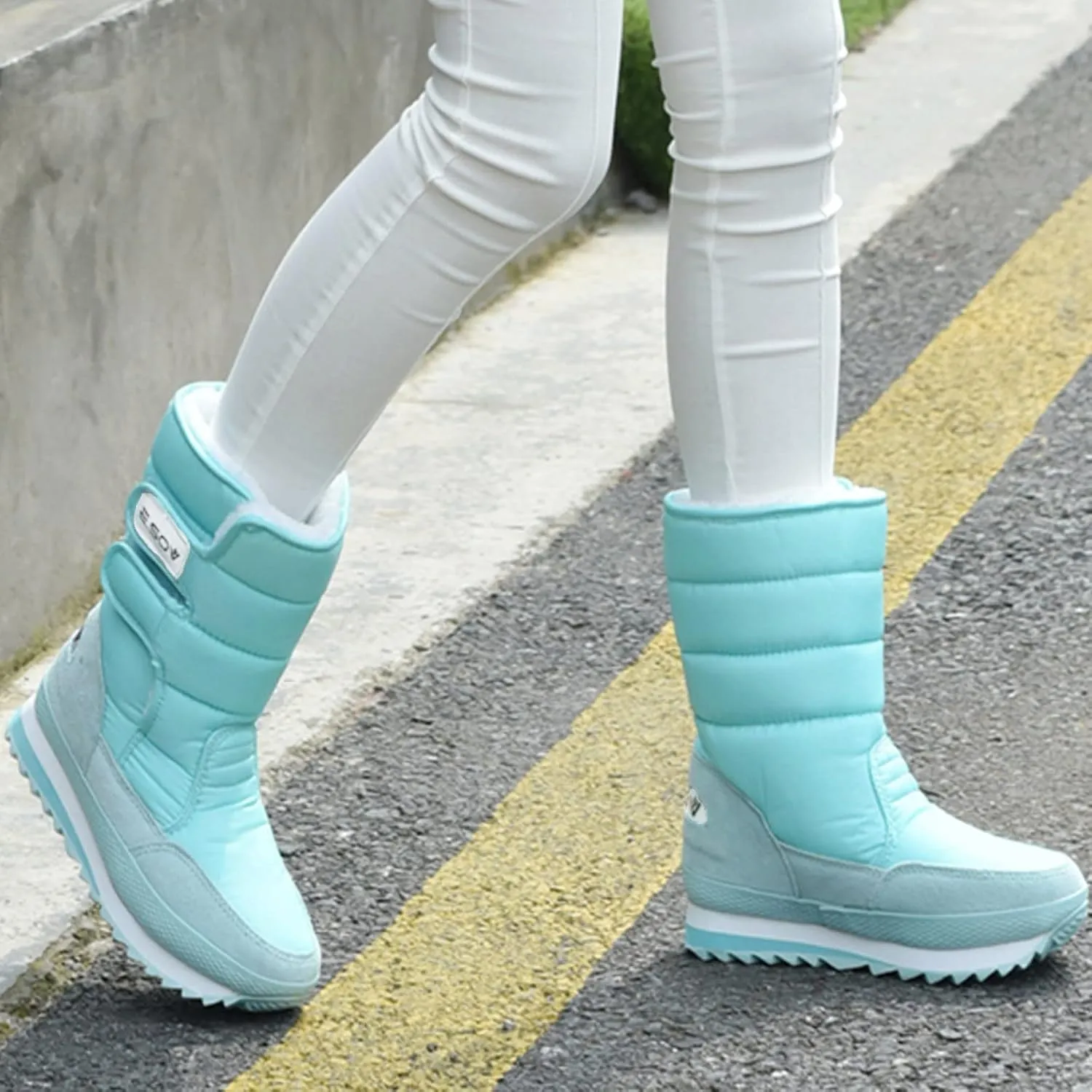 Snow Boots for Women Cute Calf High Winter Snow Boots Womens Ankle Boots Warm Fuzzy Winter Boots for Women Womens Rubber Ankle Boots Waterproof Women's Tall Winter Boots