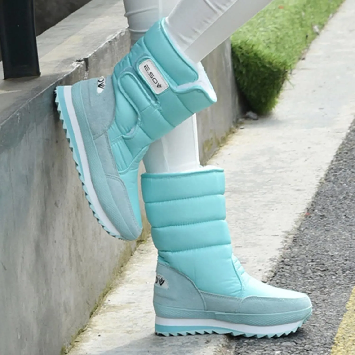 Snow Boots for Women Cute Calf High Winter Snow Boots Womens Ankle Boots Warm Fuzzy Winter Boots for Women Womens Rubber Ankle Boots Waterproof Women's Tall Winter Boots