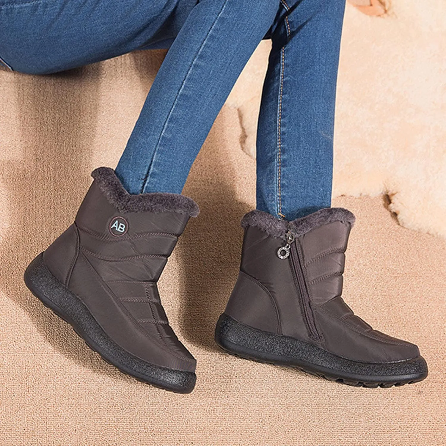 Snow Boots for Women Short Waterproof Winter Boots for Woman Women's Snow Boots Size 12 Tall Winter Boots for Women Wide Calf Botas De Vestir Para Invierno Mujeres