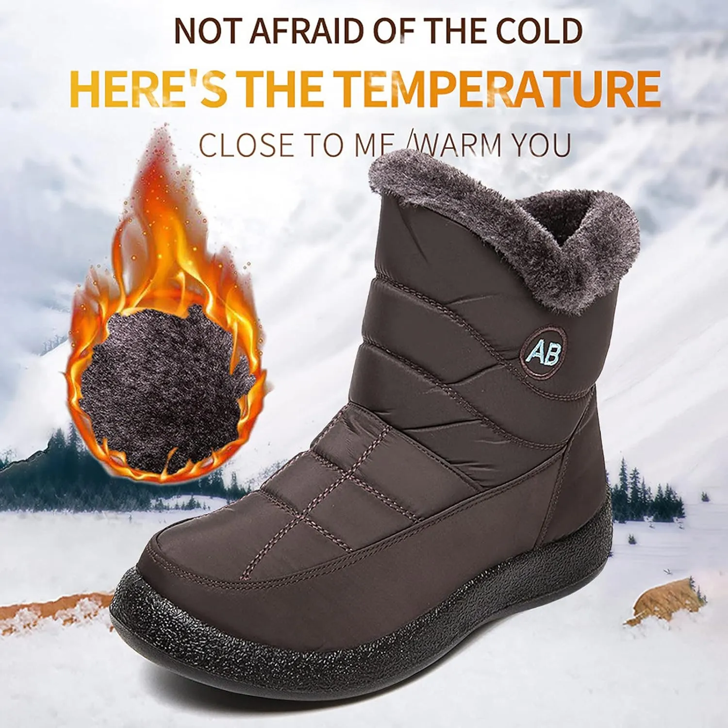 Snow Boots for Women Short Waterproof Winter Boots for Woman Women's Snow Boots Size 12 Tall Winter Boots for Women Wide Calf Botas De Vestir Para Invierno Mujeres