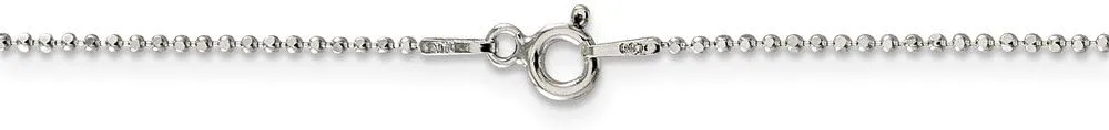 Solid 925 Sterling Silver 1.05mm Square Beaded Chain