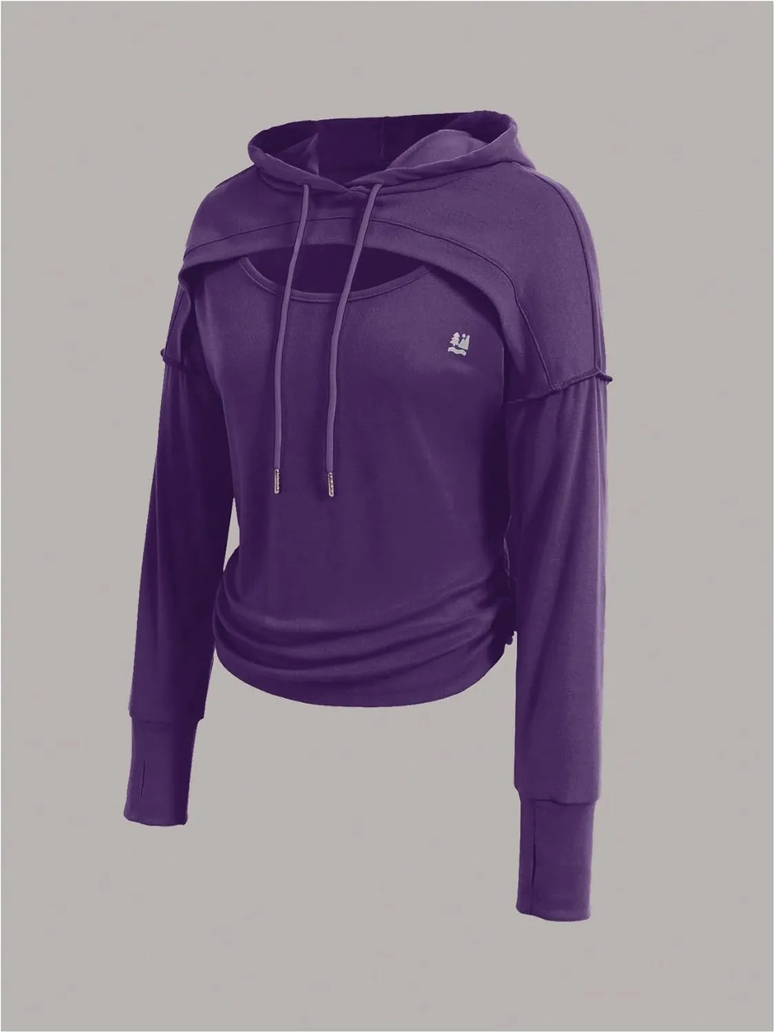 SOLY HUX Women's Cut Out Hoodie Long Sleeve Drawstring Hooded Sweatshirt Athletic Workout Pullover Tops